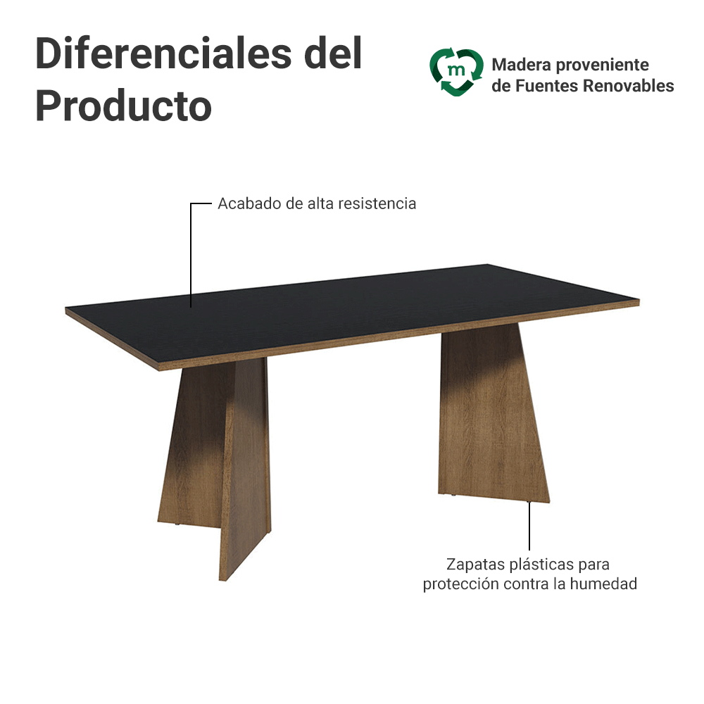Escritorio Ejecutivo Director 180 cm 5388 Marrón/Negro