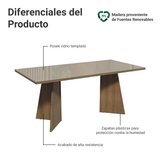Escritorio Ejecutivo Director 180 cm Encimera de Vidrio 5388 Marrón/Crema