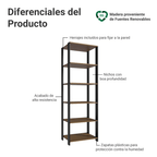 Estante Multiuso 59 cm Marrón/Negro Madesa