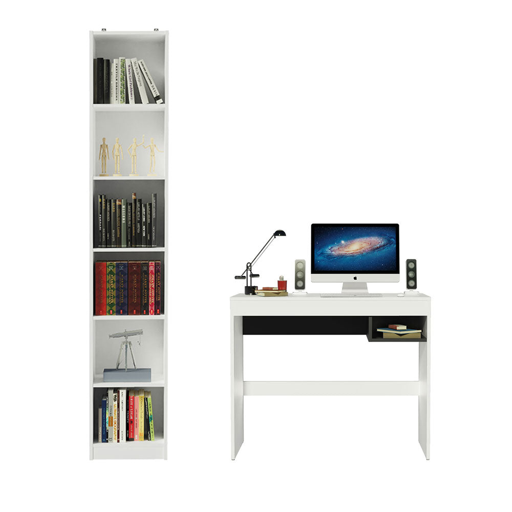 Kit Escritorio y Estante Multiuso Blanco Madesa