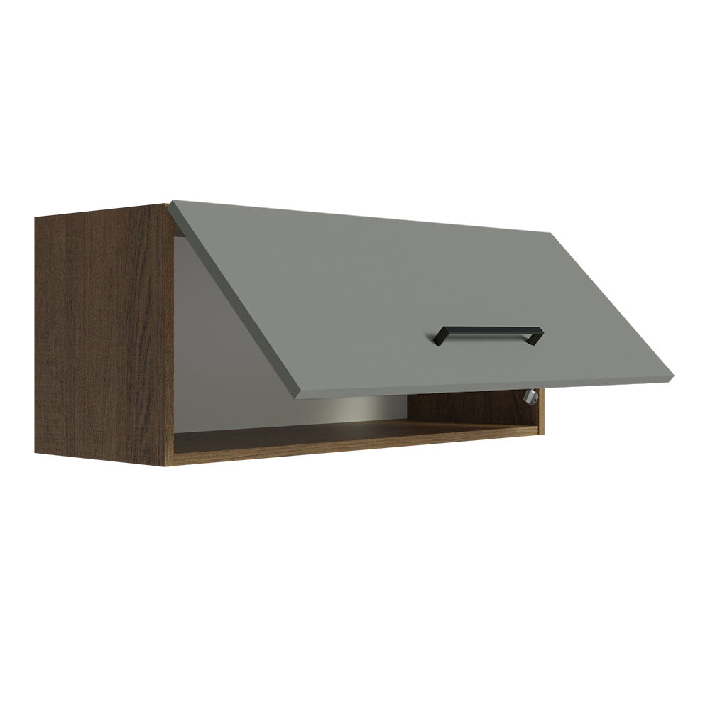 Gabinete Superior Multiuso 80 cm 1 Puerta Marrón/Gris Agata Madesa