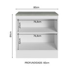 Gabinete Bajo Multiuso 80 cm 2 Puertas Blanco/Gris Agata Madesa