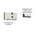 Kit 2 Gabinetes Superiores 200 cm 3 Puertas Marrón/Blanco Agata Madesa