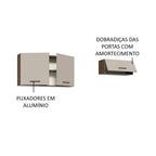 Kit 2 Gabinetes Superiores 200 cm 3 Puertas Marrón/Crema Agata Madesa