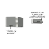 Kit con 2 Gabinetes Superiores 3 Puertas Blanco/Gris Agata
