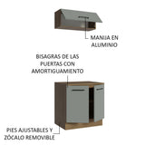 Mueble Integral Multiuso Garaje 80cm Marrón/Gris Agata
