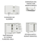 Kit 2 Gabinetes Bajos 2 Gabinetes Superiores 200 cm Blanco Agata Madesa