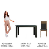 Comedor Havana Mesa Encimera de Madera con 4 Sillas Negro/Marrón