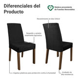 Juego de Comedor Encimera de Vidrio Circular 4 Sillas Marrón/Oxford Mile