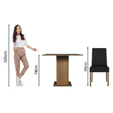 Juego de Comedor Mesa Encimera de Madera 4 Sillas Marrón/Negro/Oxford Karina