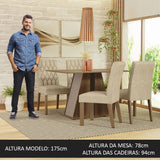 Juego de Comedor Mesa Encimera de Madera 4 Sillas Marrón/Crema/Imperial Gisele