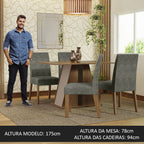 Conjunto de Comedor 4 Sillas Marrón/Crema/Silver Agnes Madesa
