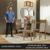 Juego de Comedor Mesa Encimera de Madera 4 Sillas Marrón/Crema/Beige Angel