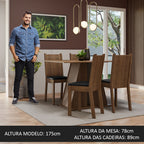 Conjunto de Comedor 4 Sillas Marrón/Crema/Negro Marilyn Madesa