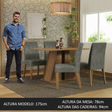 Juego de Comedor Mesa Encimera de Madera 4 Sillas Marrón/Silver Agnes