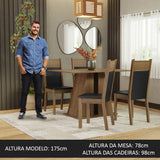 Juego de Comedor Mesa Encimera de Madera 4 Sillas Marrón/Negro Angel