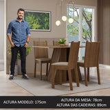 Juego de Comedor Mesa Encimera de Madera 4 Sillas Marrón/Beige Marilyn