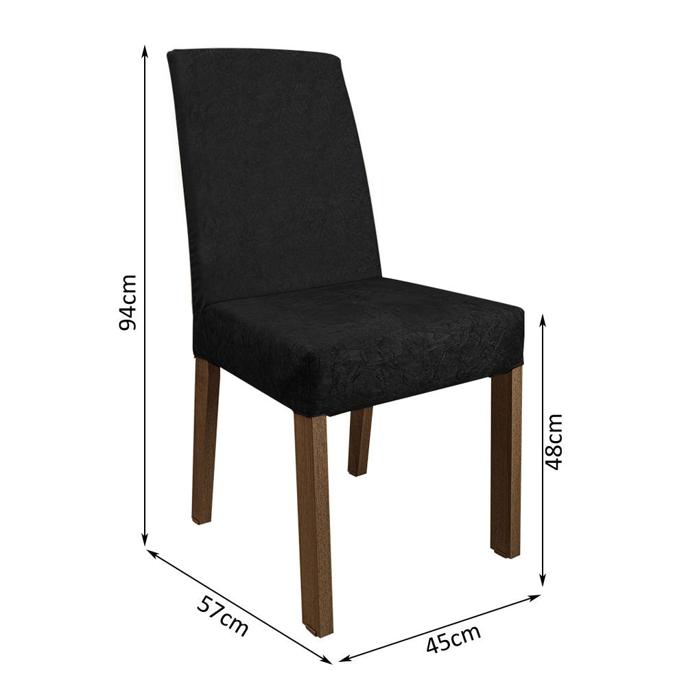 Juego de Comedor Encimera de Madera 4 Sillas Marrón/Negro/Oxford April