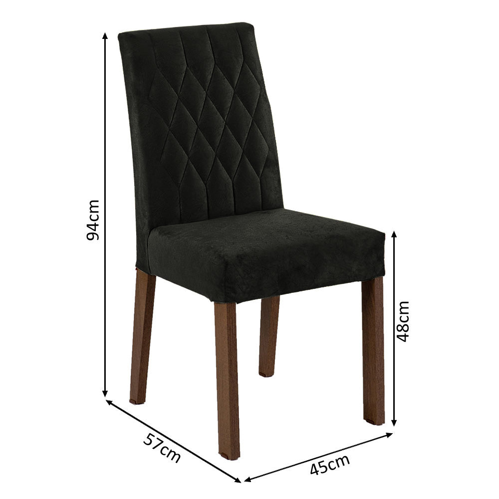 Conjunto de Comedor con Encimera Vidrio 4 Sillas Marrón/Negro/Oxford Harper Madesa