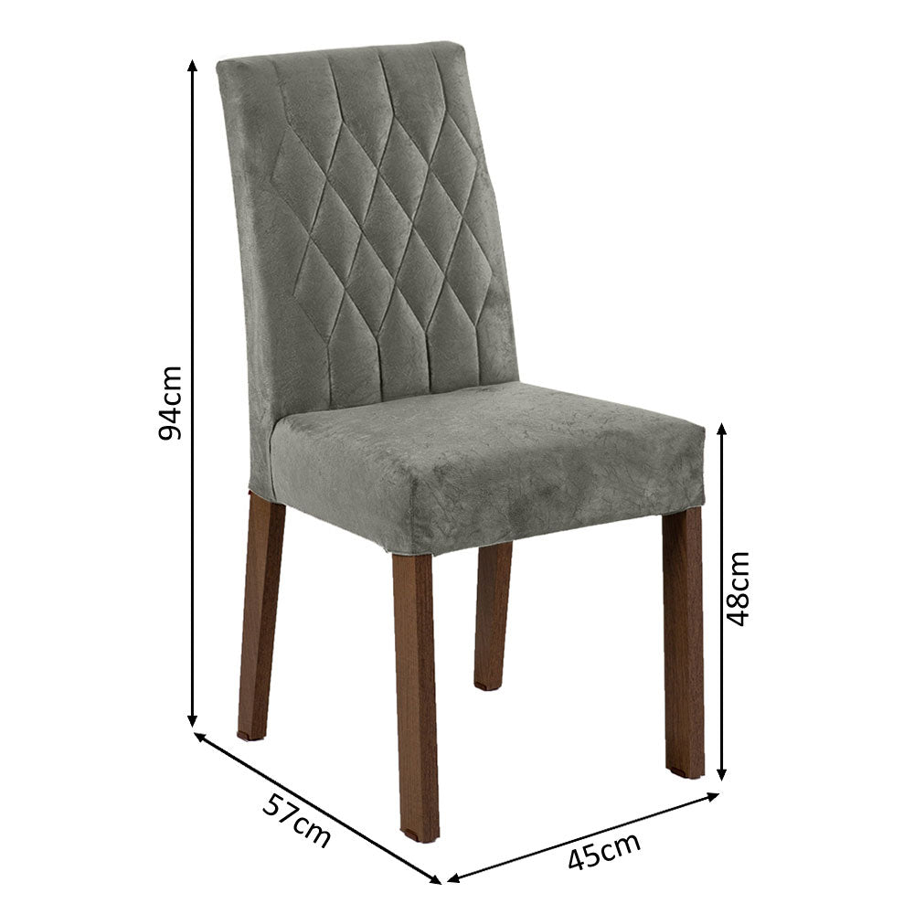 Conjunto de Comedor con Encimera Vidrio 4 Sillas Marrón/Negro/Silver Harper Madesa