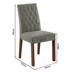 Conjunto de Comedor con Encimera Vidrio 4 Sillas Marrón/Negro/Silver Harper Madesa
