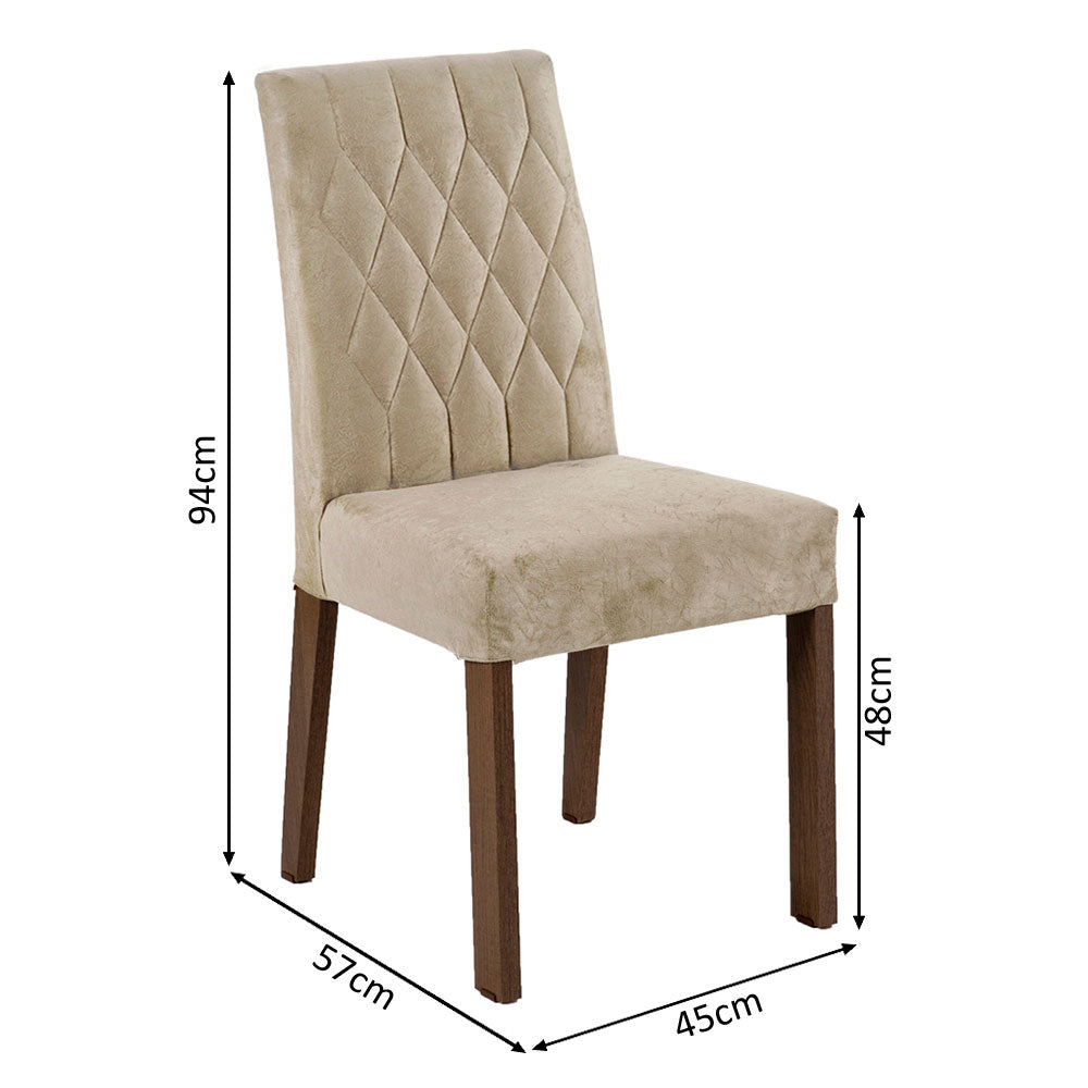 Conjunto de Comedor con Encimera Vidrio 4 Sillas Marrón/Crema/Imperial Harper Madesa