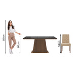 Juego de Comedor Mesa Vidrio 6 Sillas Stéfani - Marrón/Negro/Imperial