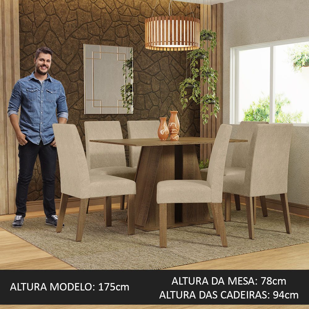 Juego de Comedor Mesa Encimera de Madera 6 Sillas Marrón/Imperial Cheryl