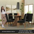 Conjunto de Comedor 6 Sillas Marrón/Oxford Fabiana Madesa