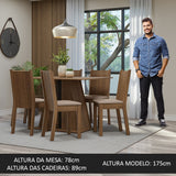 Juego de Comedor Mesa Encimera de Madera 6 Sillas Marrón/Beige Sharon