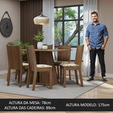 Juego de Comedor Mesa Encimera de Madera 6 Sillas Marrón/Lírio Beige Sharon