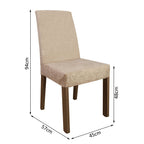 Conjunto de Comedor con Encimera Vidrio 6 Sillas Marrón/Crema/Imperial Valerie Madesa
