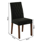 Conjunto de Comedor con Encimera Vidrio 6 Sillas Marrón/Negro/Oxford Marissa Madesa