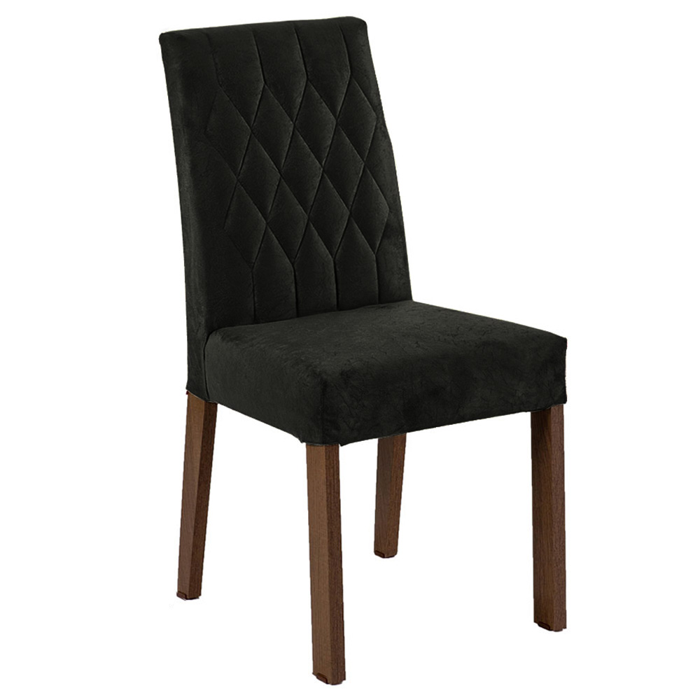 Juego de Comedor Mesa con Encimera de Madera 6 Sillas Marrón/Negro/Oxford Allegro