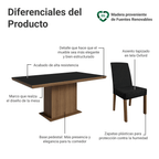 Conjunto de Comedor 6 Sillas Marrón/Negro/Oxford Grasse Madesa