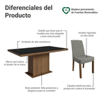 Conjunto de Comedor 6 Sillas Marrón/Negro/Silver Grasse Madesa