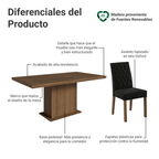Conjunto de Comedor 6 Sillas Marrón/Oxford Luso Madesa