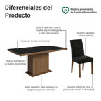 Conjunto de Comedor 6 Sillas Marrón/Negro/Oxford Luso Madesa