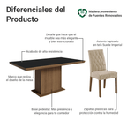 Conjunto de Comedor 6 Sillas Marrón/Negro/Imperial Luso Madesa