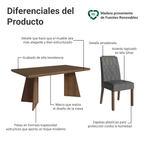 Conjunto de Comedor 6 Sillas Marrón/Silver Sarlat Madesa