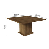 Juego de Comedor Mesa con Encimera de Madera 8 Sillas Marrón/Oxford Doris