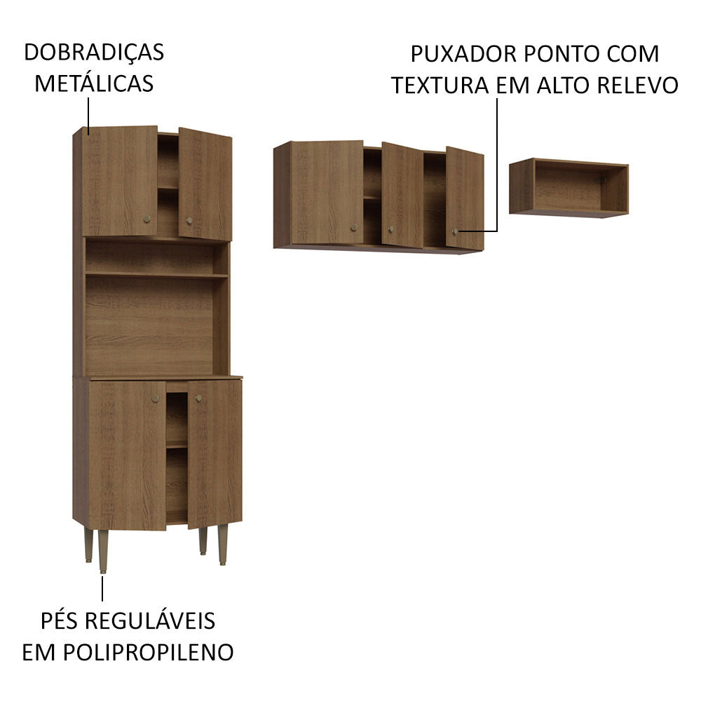 Kit Lavadero 235 cm Marrón Gourmet Madesa