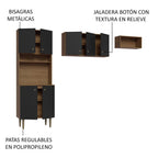 Cocina Compacta 235 cm Marrón/Negro Madesa