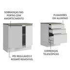 Gabinete para Baño 140cm 2 Puertas 3 Cajones Blanco Madesa