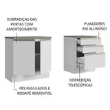 Gabinete para Baño 140cm 2 Puertas 3 Cajones Blanco Madesa