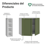 Aparador con Botellero 100cm 2 Puertas Blanco/Verde Vik Madesa 16