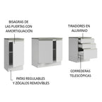 Gabinete para Baño 180cm 3 Puertas 3 Cajones Blanco Madesa