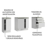Gabinete para Baño 180cm 3 Puertas 3 Cajones Blanco