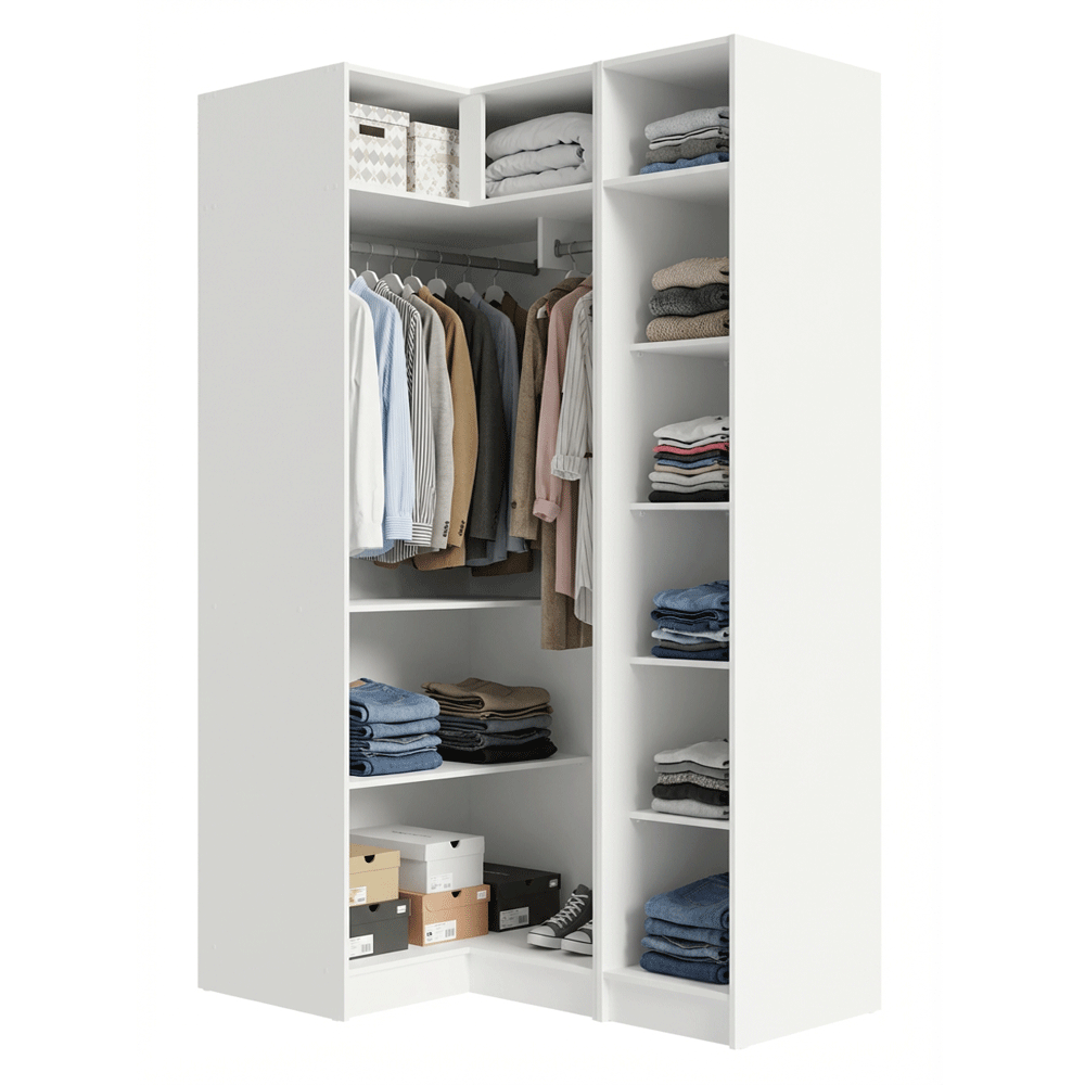 Clóset Modular Esquinero 230 cm 3 Puertas Blanco Neo Madesa