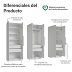 Clóset Modular 240 cm 6 Puertas 6 Cajones Blanco Neo Madesa